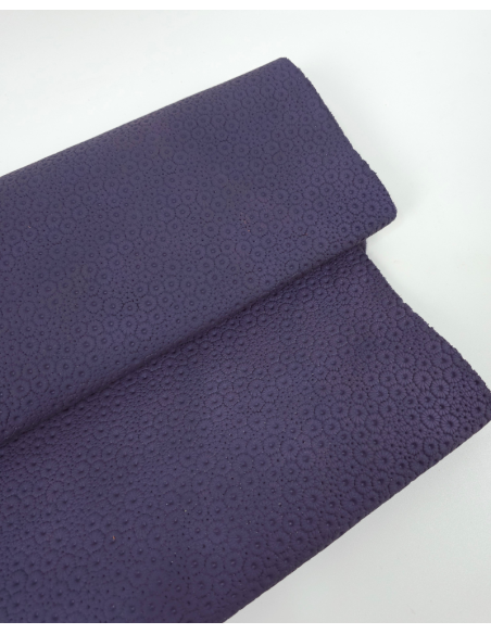 Purple Velvet Flowers P57 Embossed Texture Leather