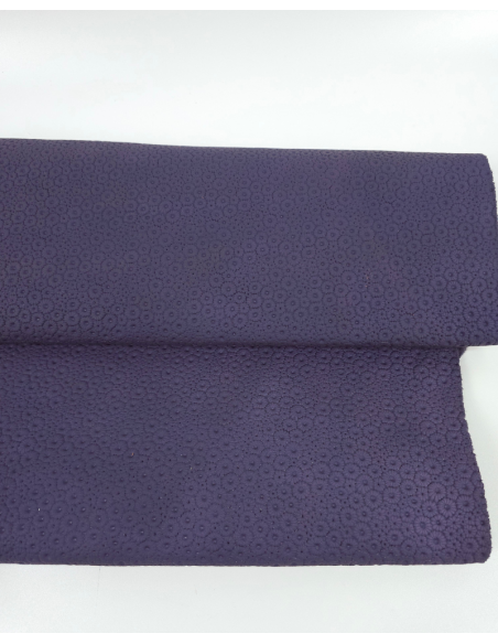Purple Velvet Flowers P57 Embossed Texture Leather