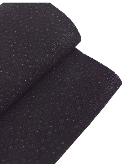 Black Flowers P57 Embossed Texture Leather