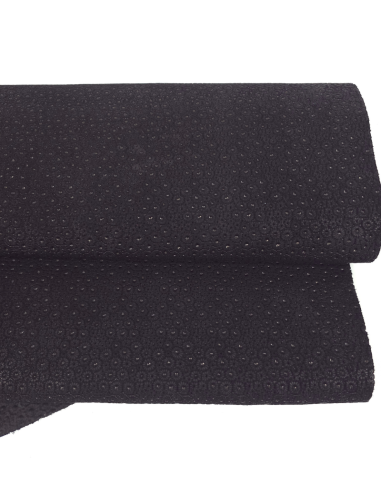 Black Flowers P57 Embossed Texture Leather