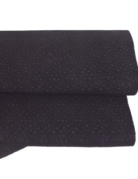 Black Flowers P57 Embossed Texture Leather