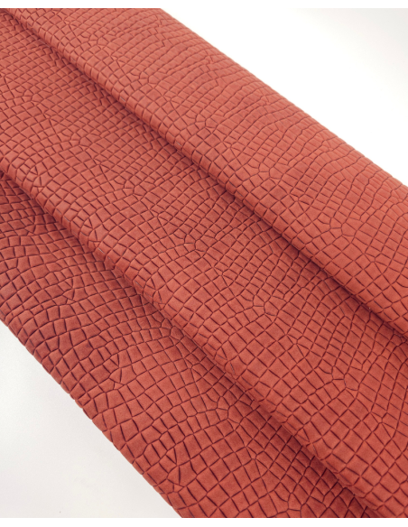 Burnt Brick Crocodile Alligator Leather Texture P62
