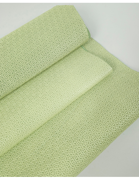 Seafoam Green Baya Geometric Pattern Embossed Texture Leather