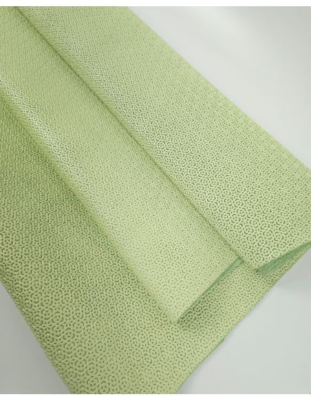 Seafoam Green Baya Geometric Pattern Embossed Texture Leather