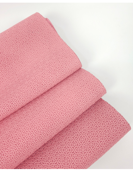 Pink Icing Baya Geometric Pattern Embossed Texture Leather