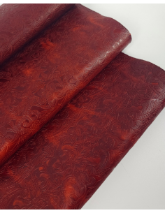 Bossa Nova Western Floral Vintage Pull Up Embossed Texture Leather