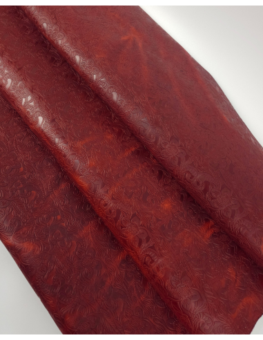 Bossa Nova Western Floral Vintage Pull Up Embossed Texture Leather