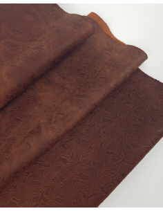 Emperador Western Floral Vintage Pull Up Embossed Texture Leather