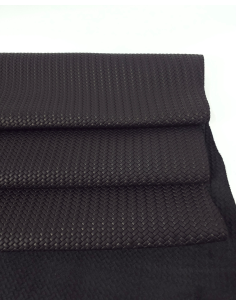 Black Braided Tanger Embossed Premium Texture Leather 2