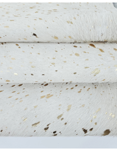 Acid Washed White Gold Cowhide Leather 2