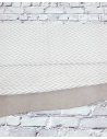 Grey Rose and White Braided Knit Printed Suede Leather
