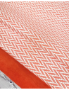Orangeade and White Braided Knit Printed Suede Leather
