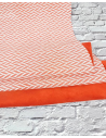 Orangeade and White Braided Knit Printed Suede Leather
