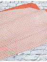 Apricot and White Braided Knit Printed Suede Leather