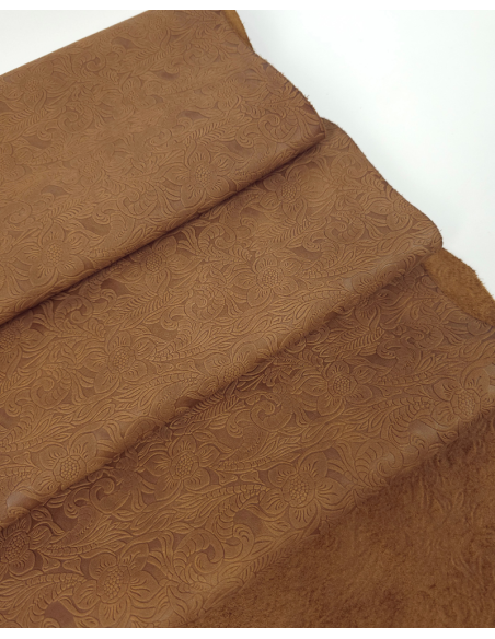 Nuthatch Western Floral Vintage Pull Up Embossed Texture Leather