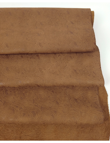 Nuthatch Western Floral Vintage Pull Up Embossed Texture Leather