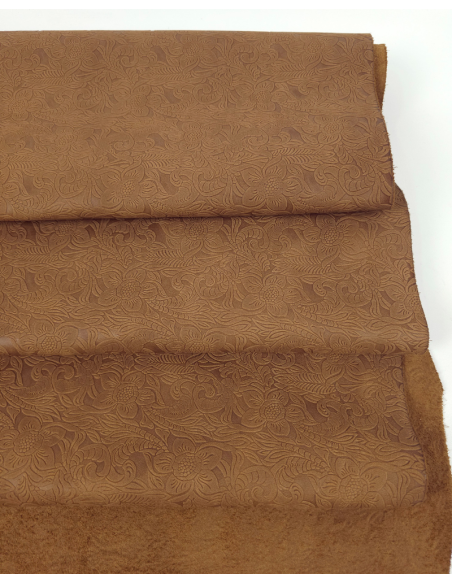 Nuthatch Western Floral Vintage Pull Up Embossed Texture Leather
