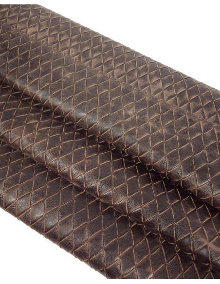 Nutmeg Braided Abuja Embossed Premium Texture Leather