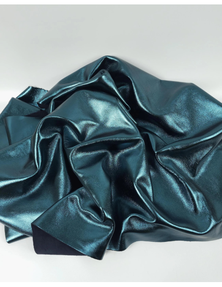 Green 9035 Laminado Metallic Luxurious Calf Soft Leather