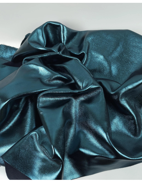 Green 9035 Laminado Metallic Luxurious Calf Soft Leather