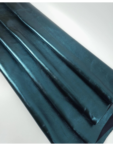 Green 9035 Laminado Metallic Luxurious Calf Soft Leather