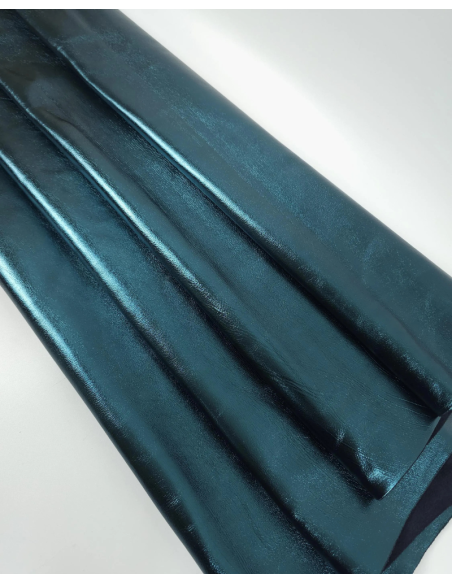 Green 9035 Laminado Metallic Luxurious Calf Soft Leather