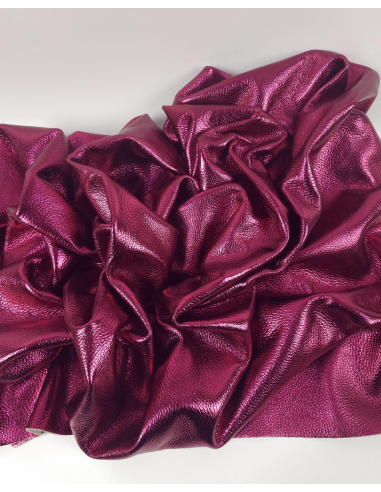 Cyclamen Laminado Metallic Luxurious Calf Soft Leather