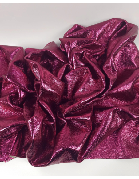 Cyclamen Laminado Metallic Luxurious Calf Soft Leather
