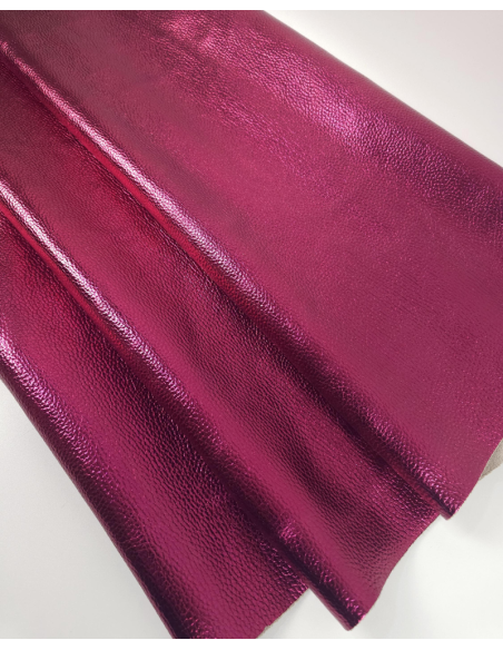 Cyclamen Laminado Metallic Luxurious Calf Soft Leather