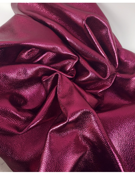 Cyclamen Laminado Metallic Luxurious Calf Soft Leather