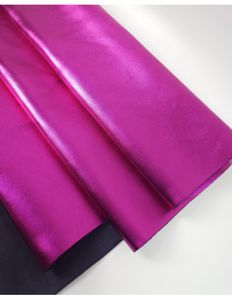 Pink 9082 Laminado Metallic Luxurious Calf Soft Leather