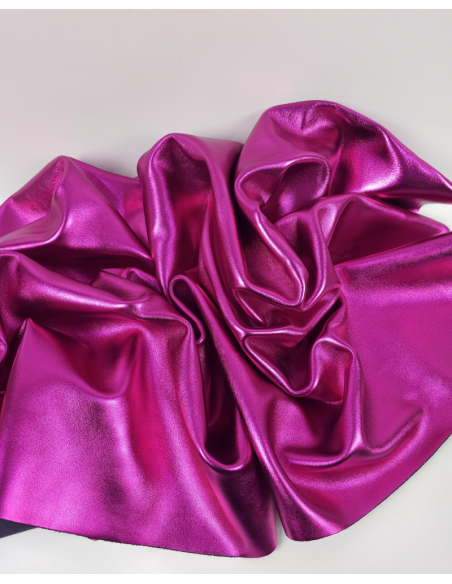 Pink 9082 Laminado Metallic Luxurious Calf Soft Leather