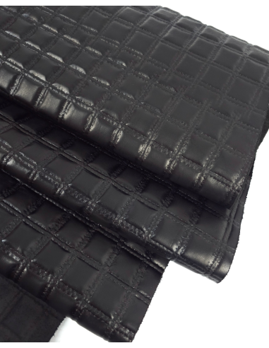 Black Quilted Embossed Premium Texture Leather