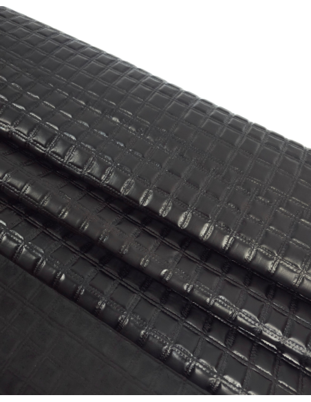Black Quilted Embossed Premium Texture Leather