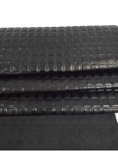 Black Quilted Embossed Premium Texture Leather