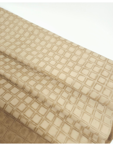 Creme Brulee Quilted Embossed Premium Texture Leather