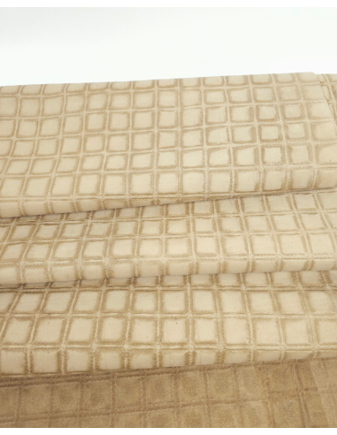 Creme Brulee Quilted Embossed Premium Texture Leather