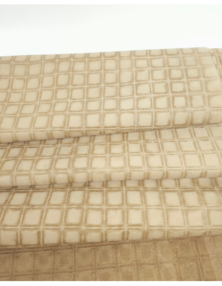 Creme Brulee Quilted Embossed Premium Texture Leather