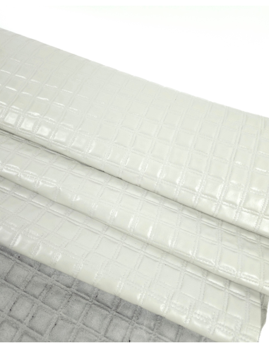 Mineral Gray Quilted Embossed Premium Texture Leather