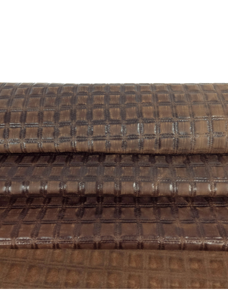 Potting Soil Quilted Embossed Premium Texture Leather