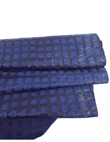 True Blue Quilted Embossed Premium Texture Leather