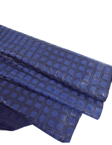 True Blue Quilted Embossed Premium Texture Leather