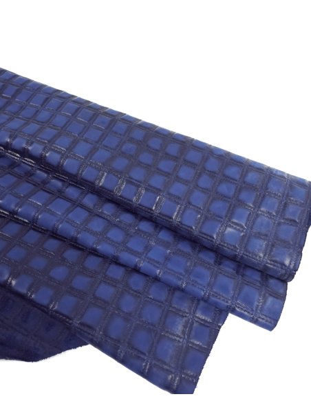 True Blue Quilted Embossed Premium Texture Leather