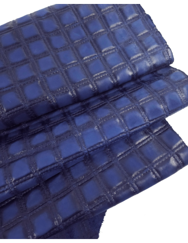True Blue Quilted Embossed Premium Texture Leather