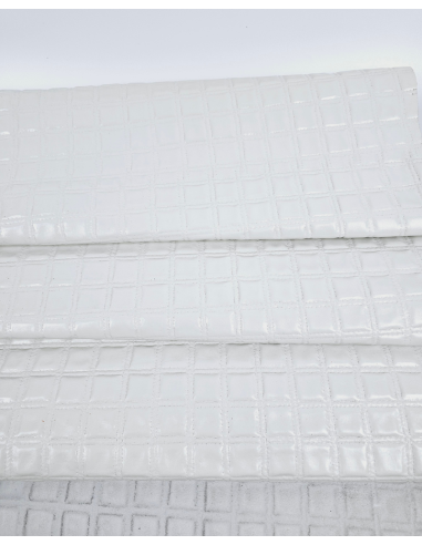 White Quilted Embossed Premium Texture Leather