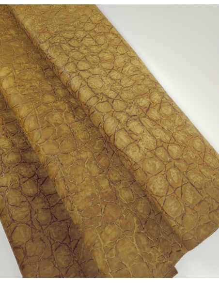 Wood Trush Crocodile Alligator Embossed Texture Leather (P34)
