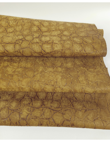 Wood Trush Crocodile Alligator Embossed Texture Leather (P34)