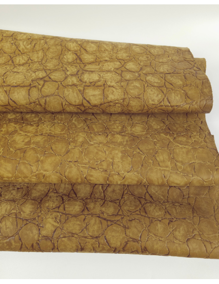 Wood Trush Crocodile Alligator Embossed Texture Leather (P34)