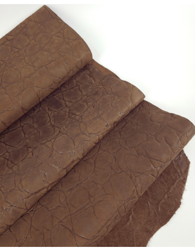 Coffee Liqueur Crocodile Alligator Embossed Texture Leather P34