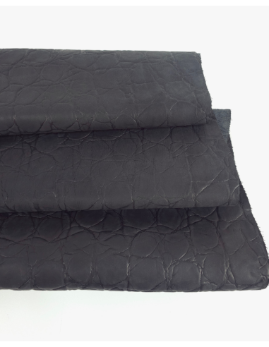 Black Crocodile Alligator Embossed Texture Leather P34